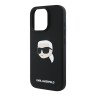 Karl Lagerfeld для iPhone 16 Pro чехол Liquid Silicone NFT Karl Head Hard Black (MagSafe)