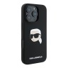Karl Lagerfeld для iPhone 16 Pro чехол Liquid Silicone NFT Karl Head Hard Black (MagSafe)