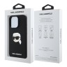Karl Lagerfeld для iPhone 16 Pro чехол Liquid Silicone NFT Karl Head Hard Black (MagSafe)