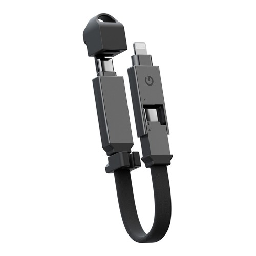 Energea Кабель Sheath 2-in-1 USB-C to C+Lighning MFI 60W 480 Mbps Gun 15cm