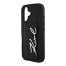 Karl Lagerfeld для iPhone 16 чехол Cardslot PU Grained leather Metal Signature Hard Black