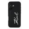 Karl Lagerfeld для iPhone 16 чехол Cardslot PU Grained leather Metal Signature Hard Black