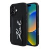 Karl Lagerfeld для iPhone 16 чехол Cardslot PU Grained leather Metal Signature Hard Black