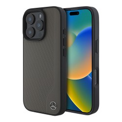 Mercedes для iPhone 16 Pro Max чехол Leather Textured Wood Imitation Hard Brown (MagSafe)