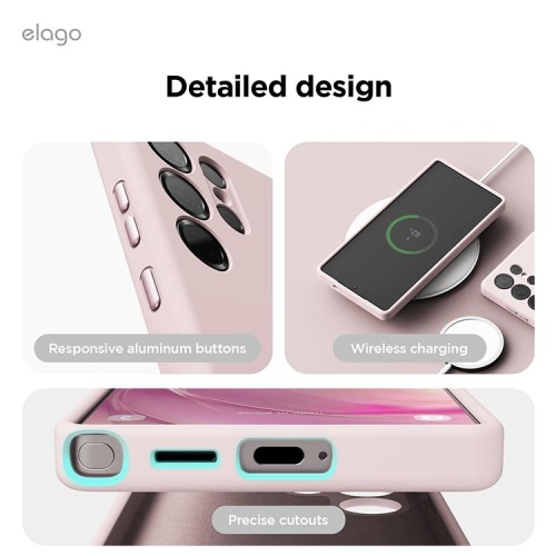 Elago для Galaxy S25 Ultra чехол Soft silicone (Liquid) Lovely Pink (Magnetic)