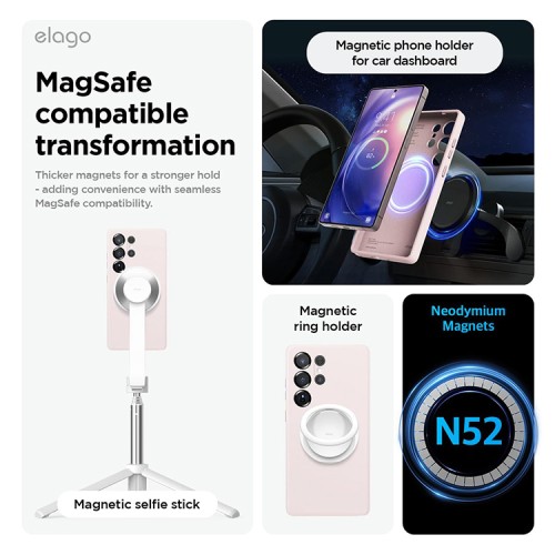 Elago для Galaxy S25 Ultra чехол Soft silicone (Liquid) Lovely Pink (Magnetic)