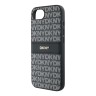 DKNY для iPhone 16e чехол PU Repeat texture Tonal stripe Metal logo Hard Black