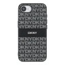 DKNY для iPhone 16e чехол PU Repeat texture Tonal stripe Metal logo Hard Black