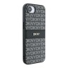 DKNY для iPhone 16e чехол PU Repeat texture Tonal stripe Metal logo Hard Black