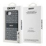 DKNY для iPhone 16e чехол PU Repeat texture Tonal stripe Metal logo Hard Black