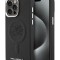 Karl Lagerfeld для iPhone 15 Pro Max чехол PU-кожа Initials & Metal logo Hard Black (MagSafe)