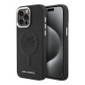 Karl Lagerfeld для iPhone 15 Pro Max чехол PU-кожа Initials & Metal logo Hard Black (MagSafe)
