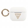 Guess Silicone case Triangle logo с кольцом для Airpods Pro, белый GUACAPLSTLWH