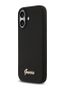 Guess для iPhone 17 чехол Liquid silicone Gold metal logo Hard Black (MagSafe)