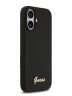 Guess для iPhone 17 чехол Liquid silicone Gold metal logo Hard Black (MagSafe)