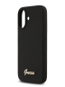 Guess для iPhone 17 чехол Liquid silicone Gold metal logo Hard Black (MagSafe)