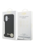 Guess для iPhone 17 чехол Liquid silicone Gold metal logo Hard Black (MagSafe)