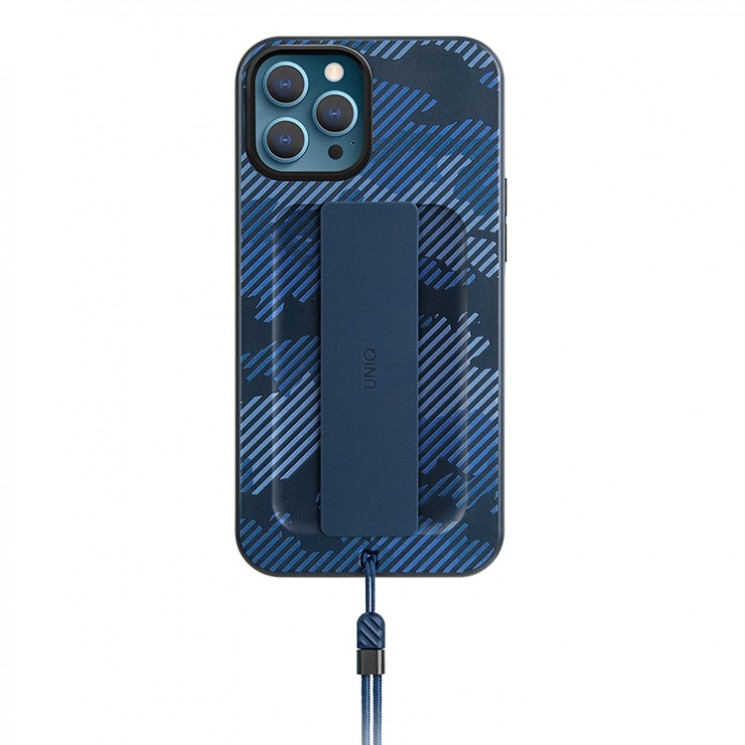 Чехол Uniq HELDRO +Band DE Anti-microbial для iPhone 12 | 12 Pro, синий