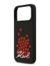 Karl Lagerfeld для iPhone 17 Pro чехол Liquid Silicone Hearts Hard Black (MagSafe)