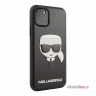 Чехол Karl Lagerfeld PU Leather Karl's Head Hard для iPhone 11 Pro Max, черный