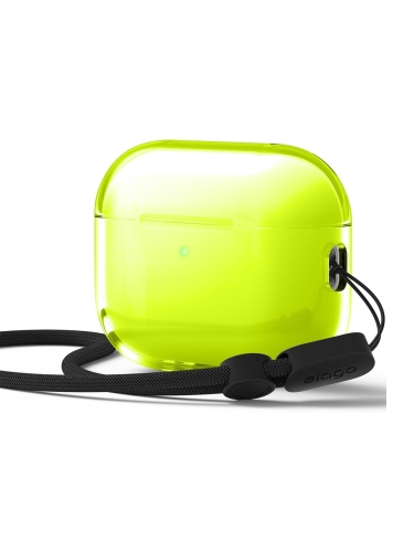 Elago для AirPods Pro 3 чехол Clear Strap case Neon Yellow