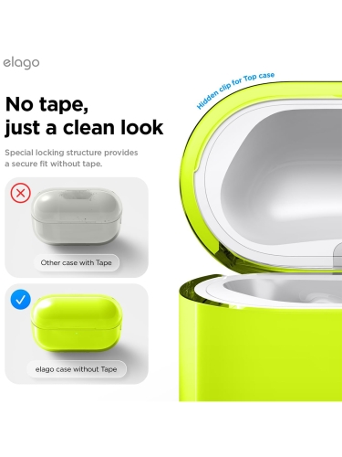 Elago для AirPods Pro 3 чехол Clear Strap case Neon Yellow