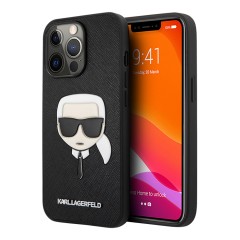 Чехол Lagerfeld PU Saffiano Karl&#039;s Head Hard для iPhone 13 Pro, черный