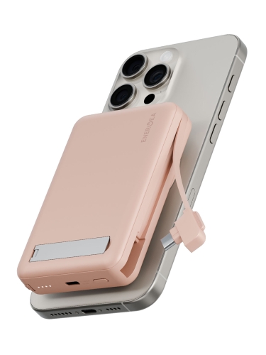 Energea аккумулятор MagPac PRO Plus, 10000W Magsafe QI2 15W USB-C 20W with cable and Stand Pink