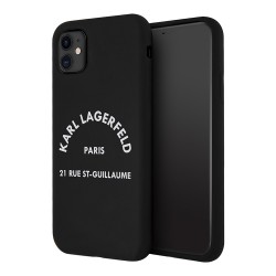 Чехол Karl Lagerfeld Liquid silicone RSG logo Hard для iPhone 11, черный