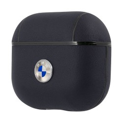 Чехол BMW Signature leather with Metal logo для AirPods 3 (2021), синий