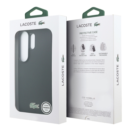 Lacoste для Galaxy S26 Ultra чехол PVC Lacquer Metal logo Hard Black (MagSafe)