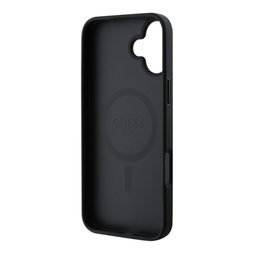 Guess для iPhone 16 чехол PU 4G Stripes Hard Black (MagSafe)