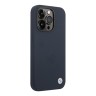 Чехол BMW Liquid Silicone для iPhone 14 Pro Max, синий