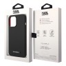 Чехол Lagerfeld Liquid silicone Plaque logo Hard для iPhone 14 Pro, черный (MagSafe)