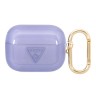 Чехол Guess Translucent Palm Tree с карабином для Airpods Pro, фиолетовый
