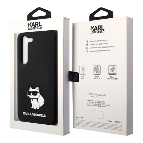 Чехол Karl Lagerfeld Liquid silicone NFT Choupette для Galaxy S23 Plus, черный