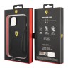 Кожаный чехол Ferrari Leather Stamped sides Hard для iPhone 14, черный (Magsafe)