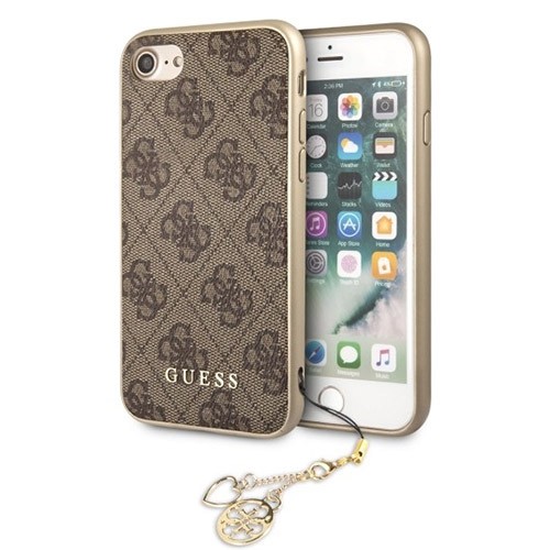 Чехол Guess 4G Charms Hard для iPhone 7/8/SE 2020, коричневый