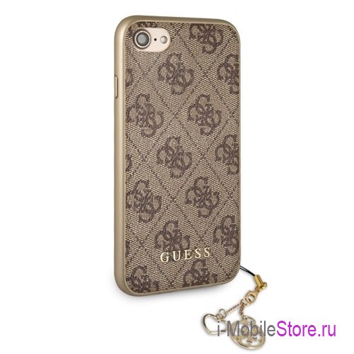 Чехол Guess 4G Charms Hard для iPhone 7/8/SE 2020, коричневый