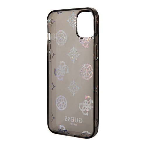 Чехол Guess Peony glitter Electroplated camera Hard для iPhone 14, черный