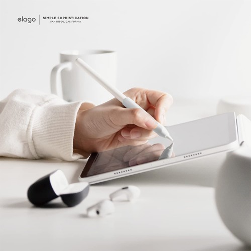 Чехол Elago Grip silicone holder для стилуса Apple Pencil 2, White/Black (2 шт)
