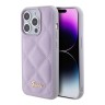 Guess для iPhone 15 Pro чехол PU Quilted with Script metal logo Hard Light Purple