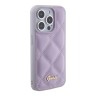 Guess для iPhone 15 Pro чехол PU Quilted with Script metal logo Hard Light Purple