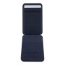 BMW магнитный бумажник-подставка Wallet MagSafe Cardslot Stand Signature Leather with metal logo Navy