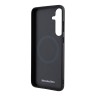 Mercedes для Galaxy S24+ чехол Leather Textured and Smooth Hard Black (MagSafe)