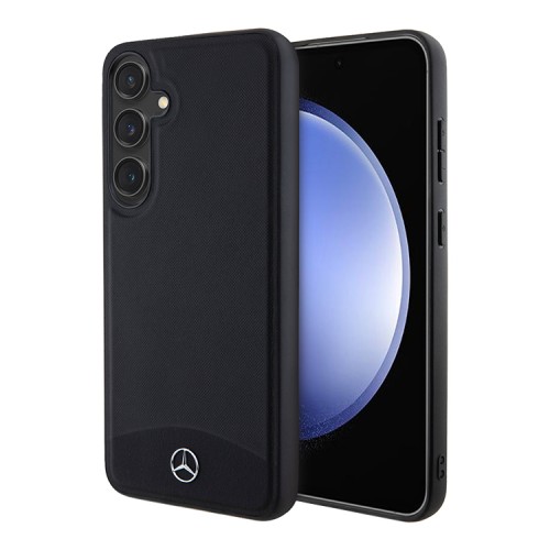 Mercedes для Galaxy S24+ чехол Leather Textured and Smooth Hard Black (MagSafe)