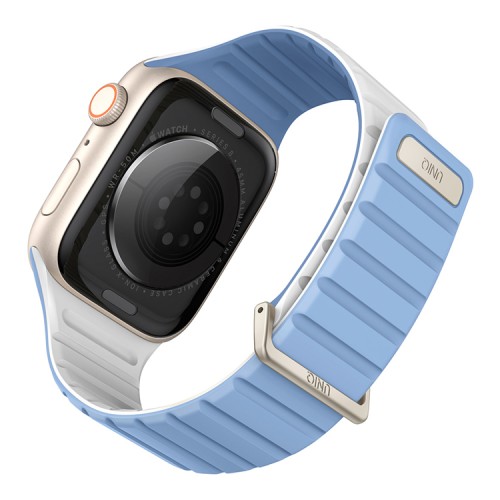 Uniq для Apple Watch 42-41-40 mm ремешок Revix EVO reversible Magnetic Powder Blue/White
