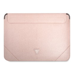 Guess для ноутбуков 13"/14" чехол Sleeve Saffiano with Triangle metal logo Pink