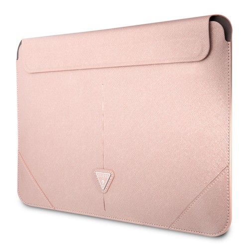 Guess для ноутбуков 13"/14" чехол Sleeve Saffiano with Triangle metal logo Pink
