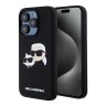 Karl Lagerfeld для iPhone 15 Pro Max чехол Liquid Silicone NFT Karl & Choupette Head Hard Black (MagSafe)